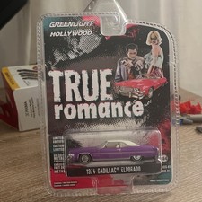 Greenlight Hollywood True Romance 1974 Cadillac Eldorado Purple Diecast 1:64
