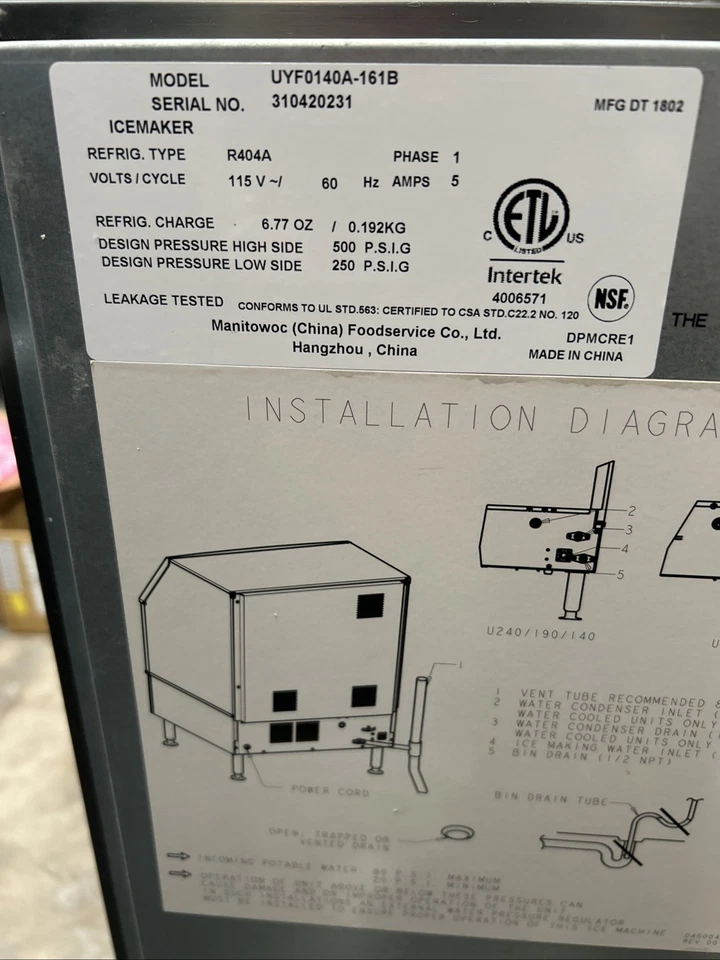 Manitowoc UYF0140A-161B Undercounter Ice Machine - Image 2 of 4