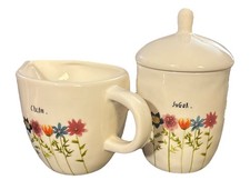 Rae Dunn Cream and Sugar Artisan Collection by Magenta Happiness Blooms Flowers