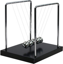 Newton'S Cradle with 7Balls 9Inch Wooden Base Balance Ball Office Decoration