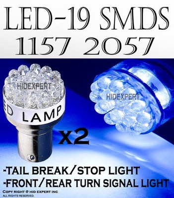 x2 prs 1157 2357 2396 12 SMDs LED Blue Rear Turn Signal Light Bulbs Lamp X111