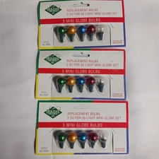 Vintage 5 Pk Replacement Bulbs  2.5V For 50 Light Mini Multicolor 7958F Lot Of 3
