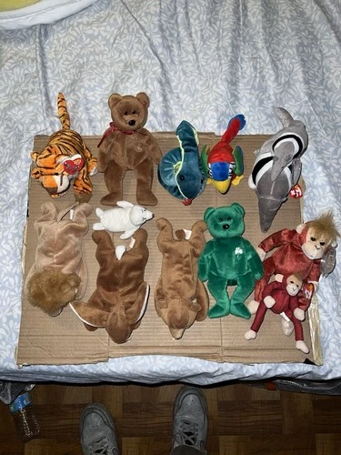 TY Beanie Baby Lot of 13 Half with Tags Rare Retired Vintage Great Condition