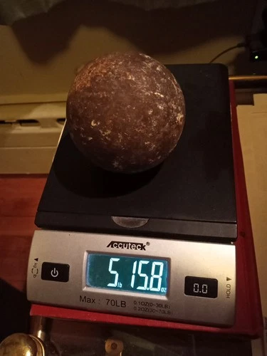CANNON BALL 6 POUNDS 3.5 DIA. SOLID CAST IRON CIVIL WAR ERA