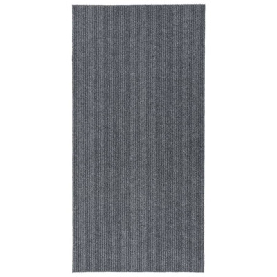 Teppichläufer Grau Stoff 100x200cm Rutschfest Nadelfilz Maschinenwaschbar Innen