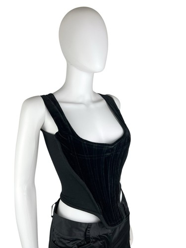 Vivienne Westwood A/W 1991 black velvet corset, XXS (UK4/6). Ex Cond