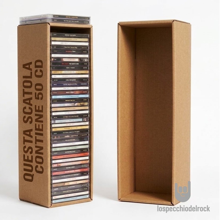 MUSIC MAT - Caja de puerta 50 CD cartón reforzado Kraft + tapa expositora
