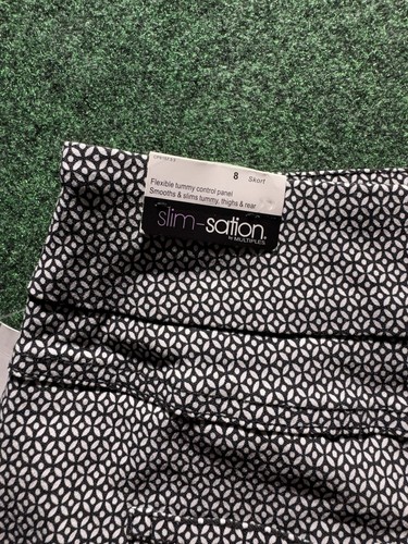SLIM-SATION Skort Donna Tg 8 Nero Golf Elasticizzato Pancia Pannello di Controllo Pickleball - Foto 7 di 13