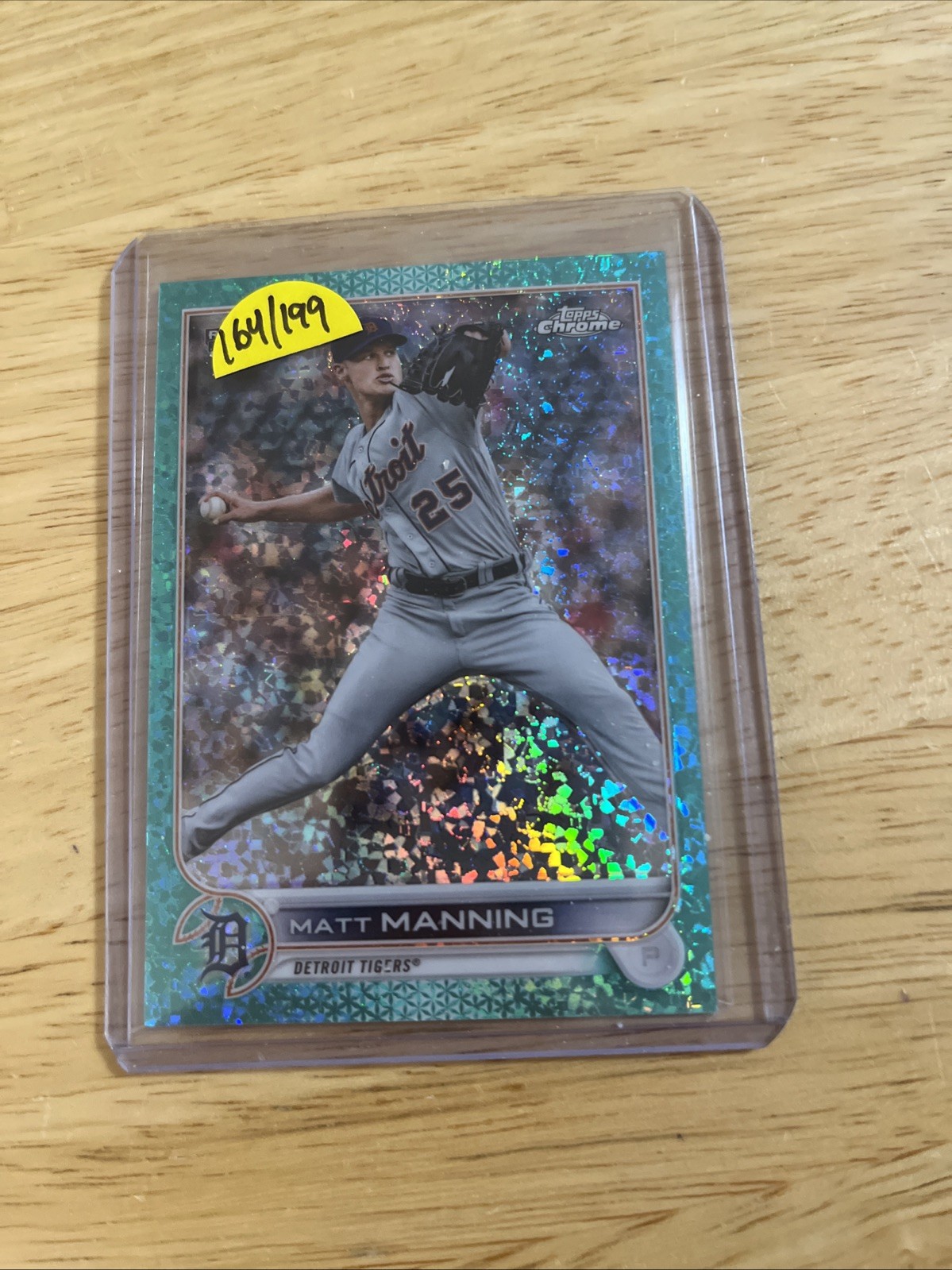 2022 Topps Chrome - Matt Manning #57 Aqua Mini-Diamond Refractor 164/199 (RC)