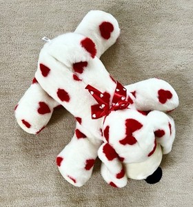 Fiesta Laydown Bean Bag Dalmatian Jacquard Heart Dog Plush 22"