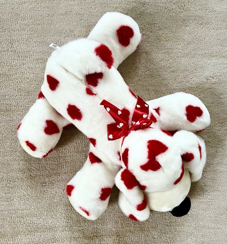 Fiesta Laydown Bean Bag Dalmatian Jacquard Heart Dog Plush 22"