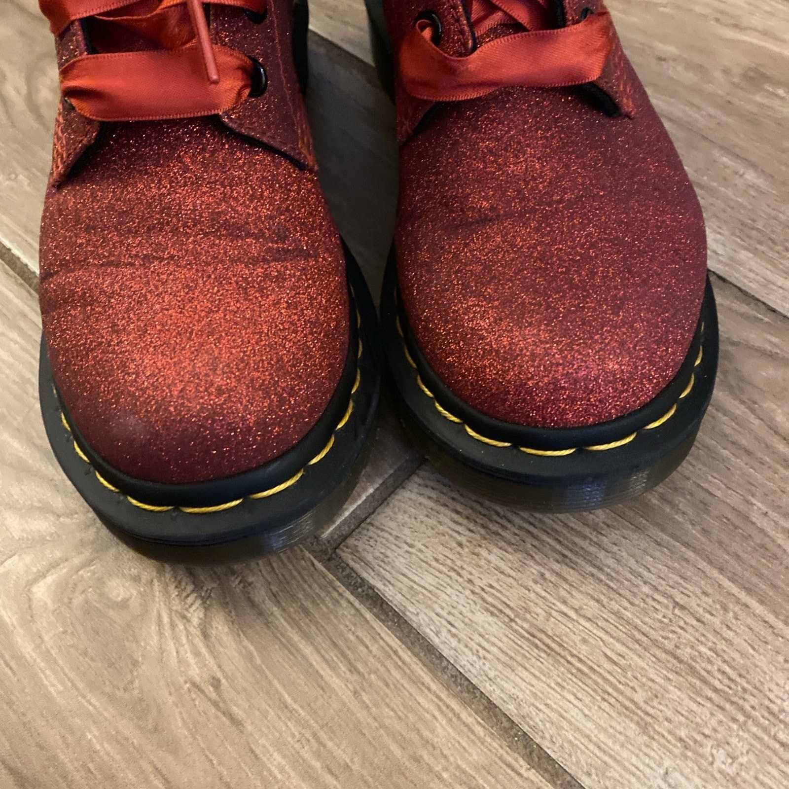 Doc Martens 1460 Pascal AirWave Red Glitter Boots Size 5 US L thumbnail 4