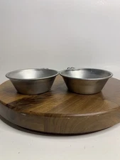2 Vintage Stainless Steel Camping/Hiking Cup/Bowl ~ Unbranded- Sierra Style 8oz