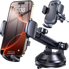 Car Phone Holder Mount, 3-in-1 Dash & Windshield Suction Cup for Phone Samsung