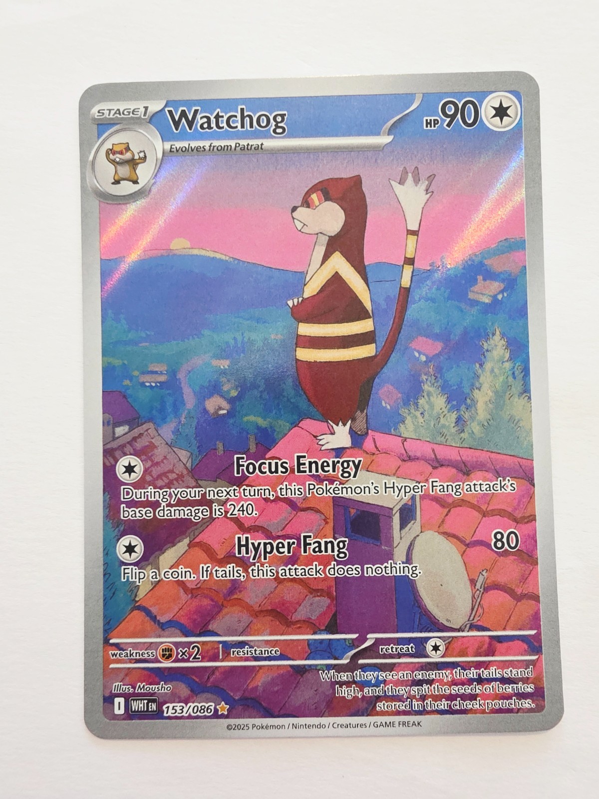 Watchog 153/086 Illustration Rare Pokemon White Flare English