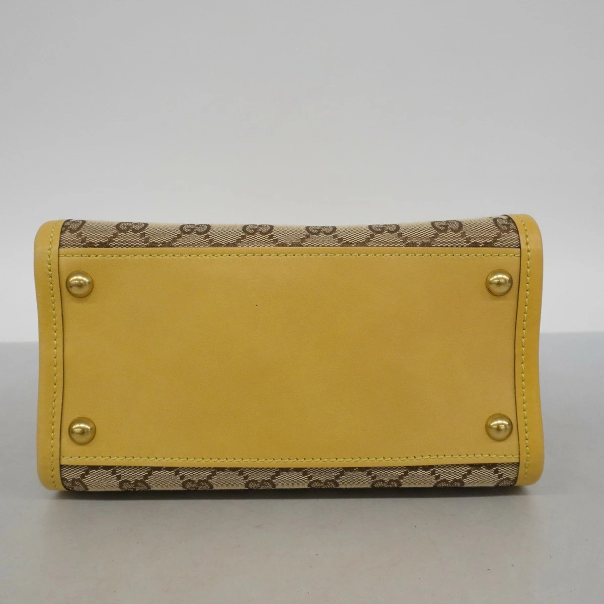 Gucci GG Canvas Shoulder Bag Beige Yellow Leather Gold Hardware thumbnail 3