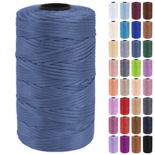 3mm x 218 Yards Polypropylene Flat Macrame Ribbon Yarn Cord For Crochet Bag