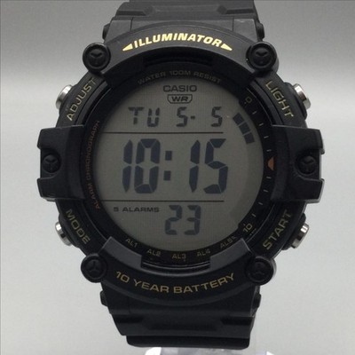 Casio 3502 AE-1500WH Mens Watch 50mm Gray Digital Illuminator 100M Day Date