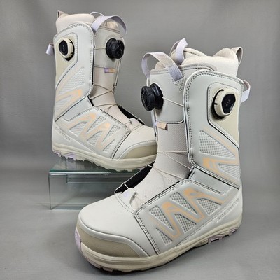 Salomon Ivy Boa SJ Snowboard Boots Cream Peach Fuzz Orchid Womens US Size 9