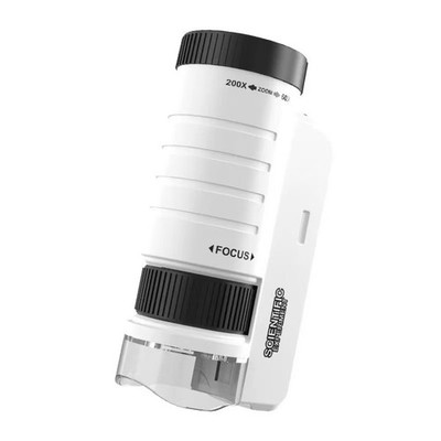 Mini Pocket Microscope for Kids Adults, Protable Handheld Microscope 60X-200X