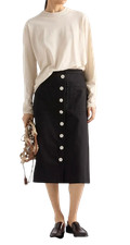 Prada Current Cotton Drill Midi Skirt