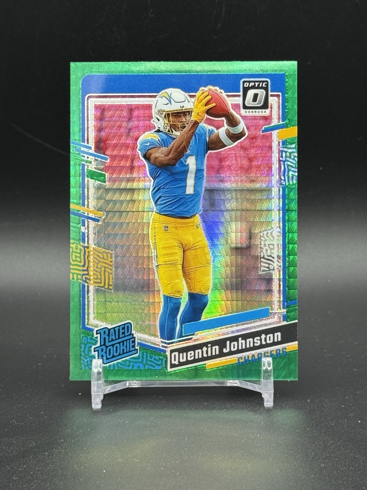 2023 Quentin Johnston Donruss Optic Green Hyper RR #265 Los Angeles Chargers