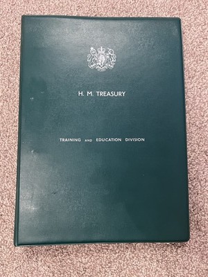 H.M. Treasury Training Education Division Binder Civil Service Manual 1958 Rare