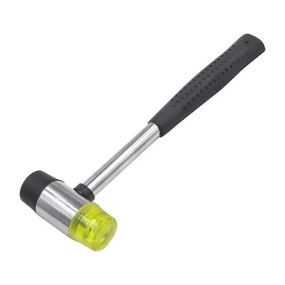 Luomorgo Dual Head Nylon Rubber Hammer Soft Mallet Leather Working Silver 