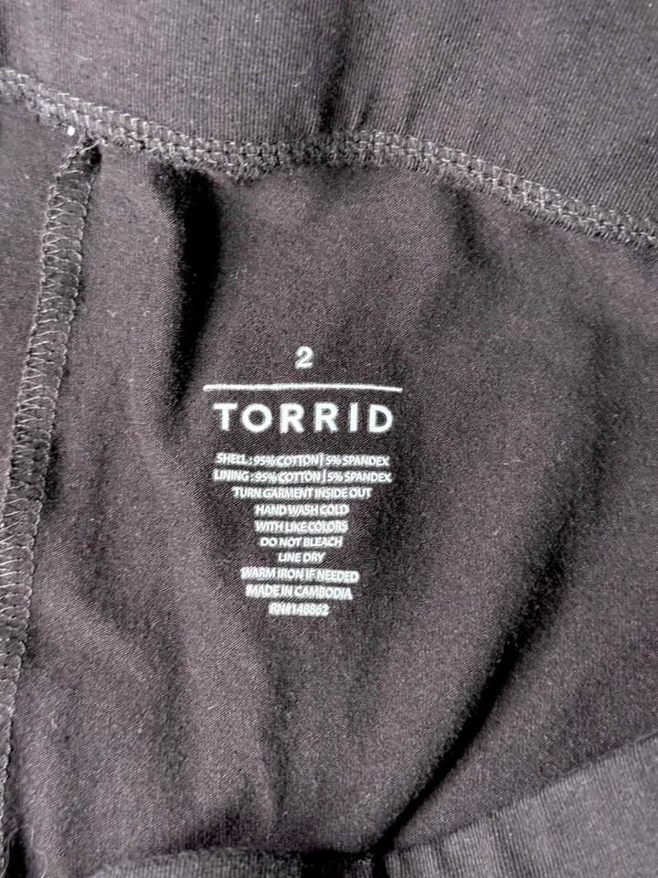 Legging para mujer tórrido negro a cuadros liso desgastado panel punk vacaciones - talla 2XL Foto 4 de 4