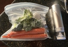 Handheld Portable Vacuum Sealer Rechargeable with 10 Reusable Storage Bags NEW