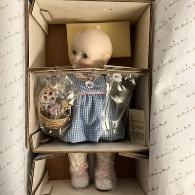 Danbury Mint ''BASKET OF LOVE'' PORCELAIN KEWPIE DOLL by Jesco, 1997, NEW IN BOX