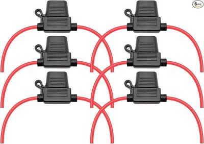 Waterproof Medium Inline Fuse Holder with 14 AWG Wire, 10 I Number of Items: 6