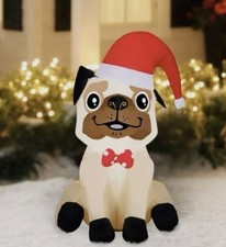 3.5  Pug In A Santa Hat Christmas inflatable Home Yard Decor