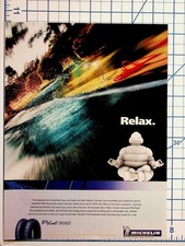 Vintage Michelin Pilot Road Tires Ad - Bibendum Relaxing Wet Road Print