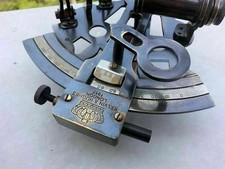 Nautical Brass Working German Marine Sextant Collectible Antique W/ Wooden Box