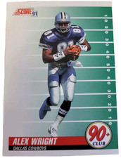 1991 Score NFL Alex Wright #327 Dallas Cowboys Football Card 90+ Club (C6