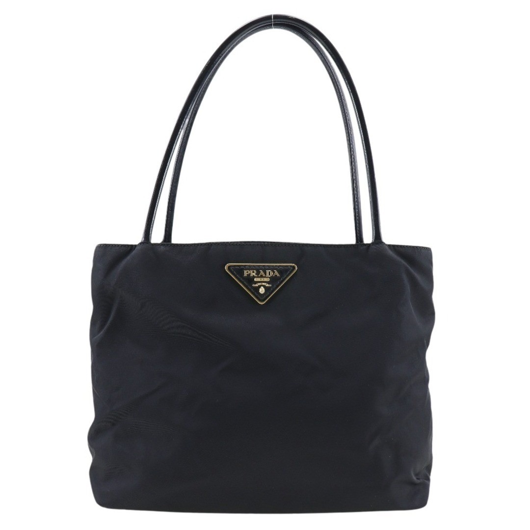 RARE PRADA black nylon and enamel womens tote bag