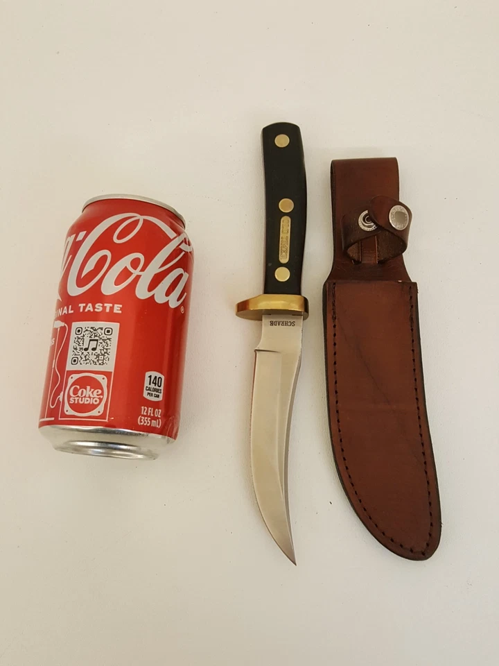 Schrade Old Timer 160 OT lâmina fixa faca de caça bainha de couro linda condição - Imagem 2 de 4