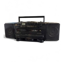 Vintage 1992 JVC PC-X100 AM/FM Radio CD Dual Cassette Player Boombox TESTED