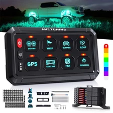 RGB 8 Gang Switch Panel On-Off LED Light Car Switch Panel Circuit Control 12V