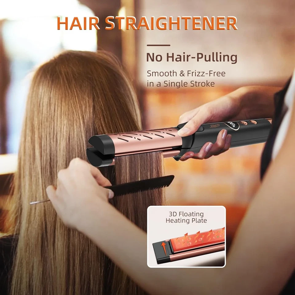 Curling Iron 360° Airflow Styler Hair Curling Iron 5 Adjustable Temps Hair Strai - Image 3 of 4