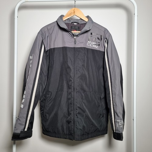 Vintage Rip Curl Jacket The Search Grey Black White Zip Y2K Medium