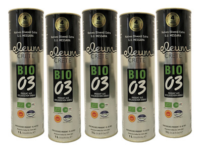 OLEUM   BIO   Extra Virgin Olivenöl aus Kreta 5L unter 0,3% Fettsäureanteil 5x1L