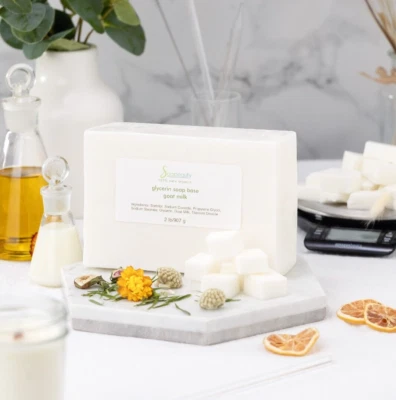 GOAT MILK GLYCERIN MELT & POUR SOAP BASE NATURAL DETERGENT FREE 2 LBS