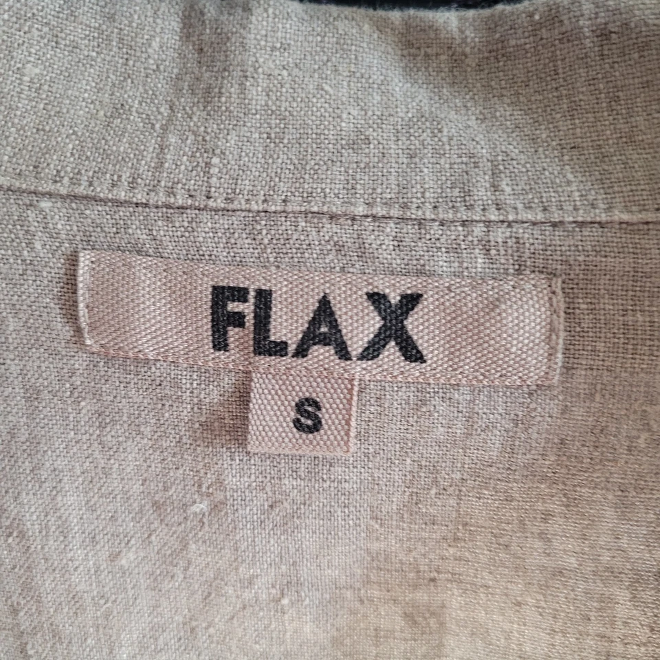 FLAX Womens 100% Linen Button Blazer Jacket Shirt Size Small Pockets Lagenlook - Image 4 of 4