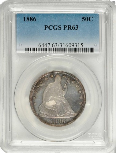 1860 Seated Liberty Half Dollar Proof 63 Great Contrast Fields To