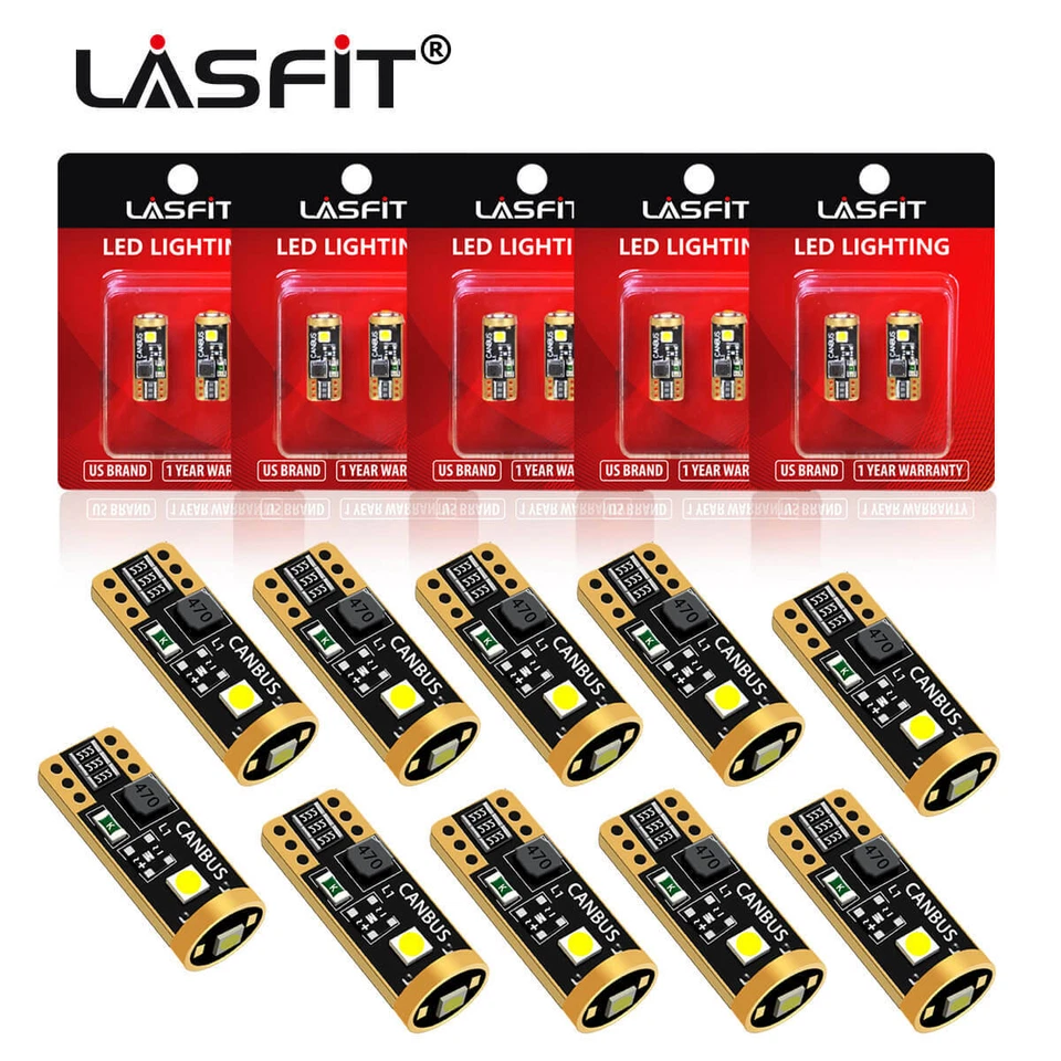 Led License Plate Lights T10 168 White LED Bulb for Toyota Tacoma Tundra 6000K - Imagem 2 de 4