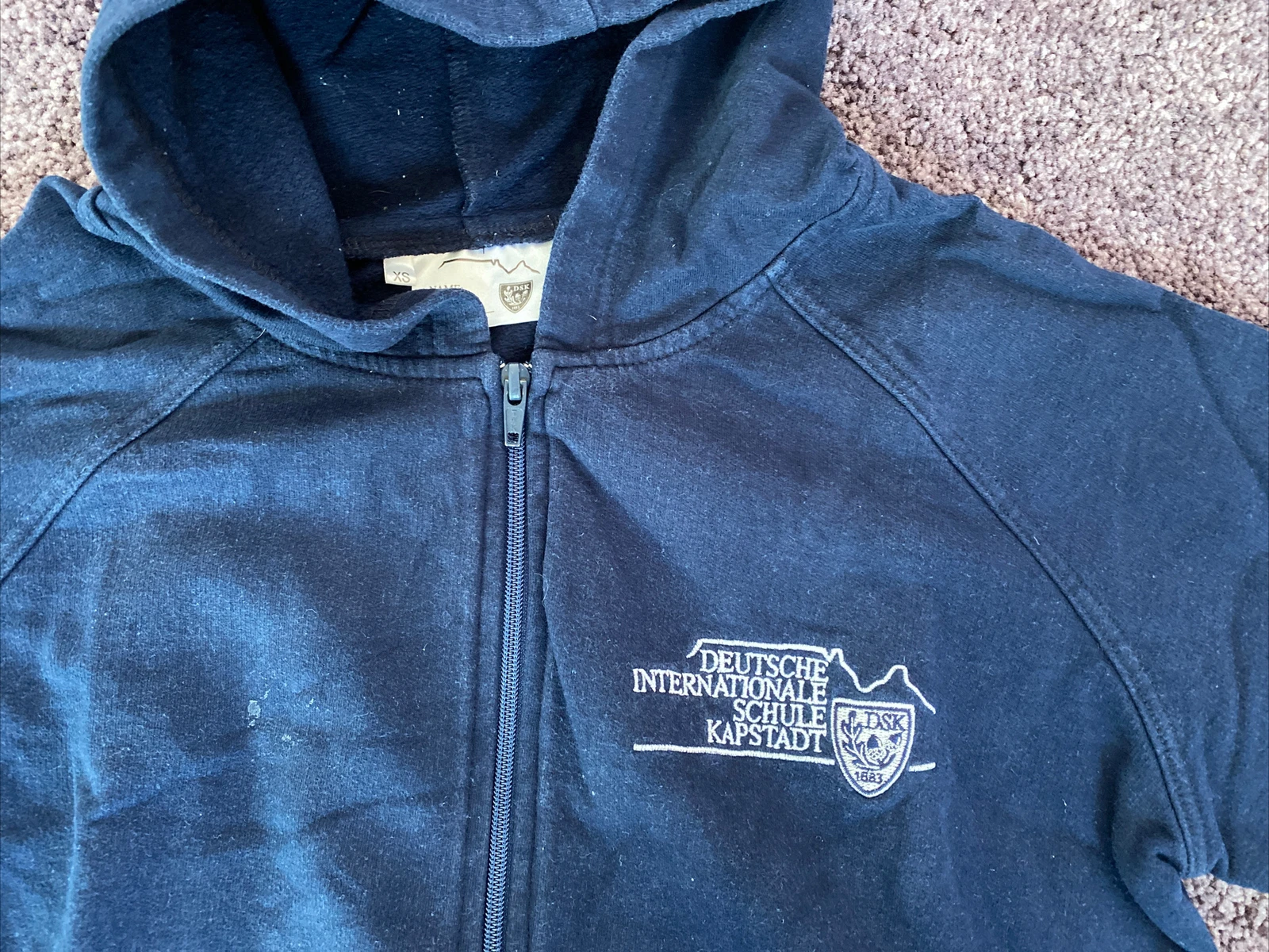 VETEMENTS +++ Giacca con cappuccio Zipped Hoodie taglia 164 in BLU DSK abbigliamento scuola taglia XS