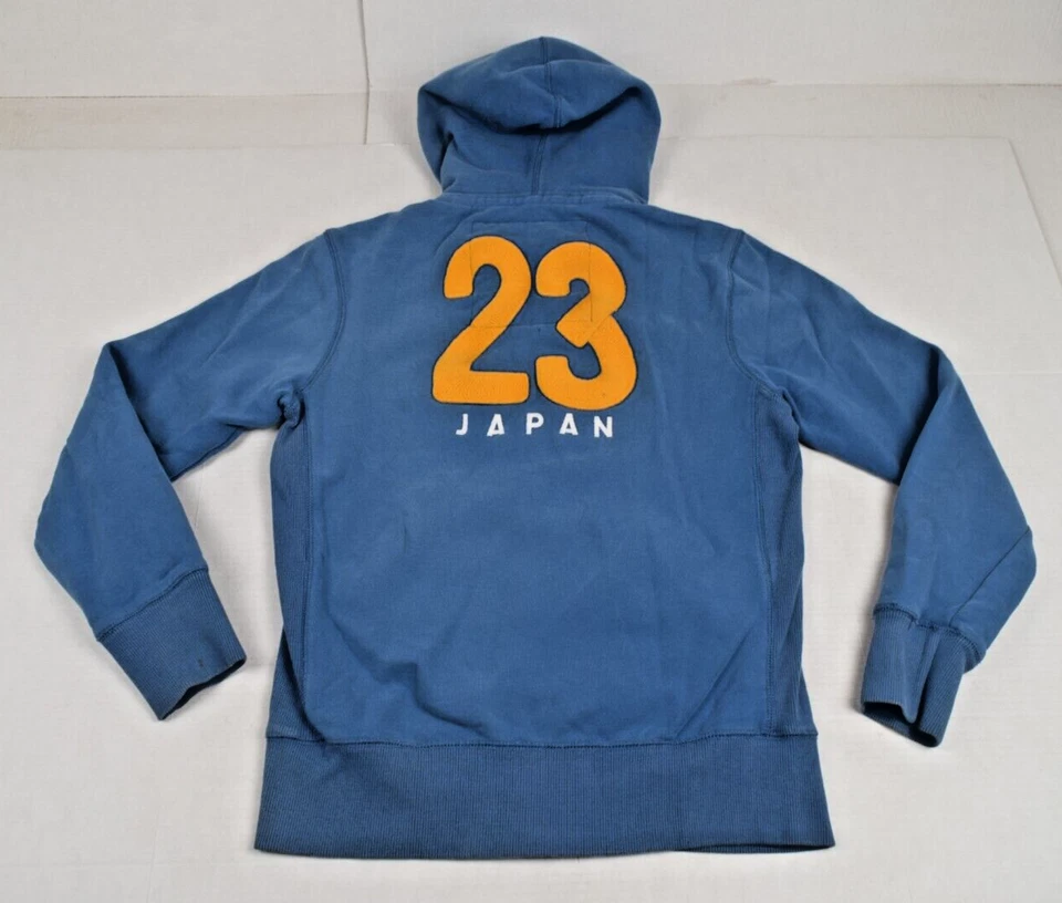 Sudadera Vintage Superdry Talla L 90s Azul Dorado Punto de Cadena SD 23 CO Japón Foto 2 de 4