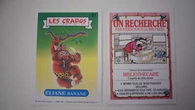 CARD les Crados vintage card 1985 Eliane Banane #27 THE GARBAGE GANG fr Topps